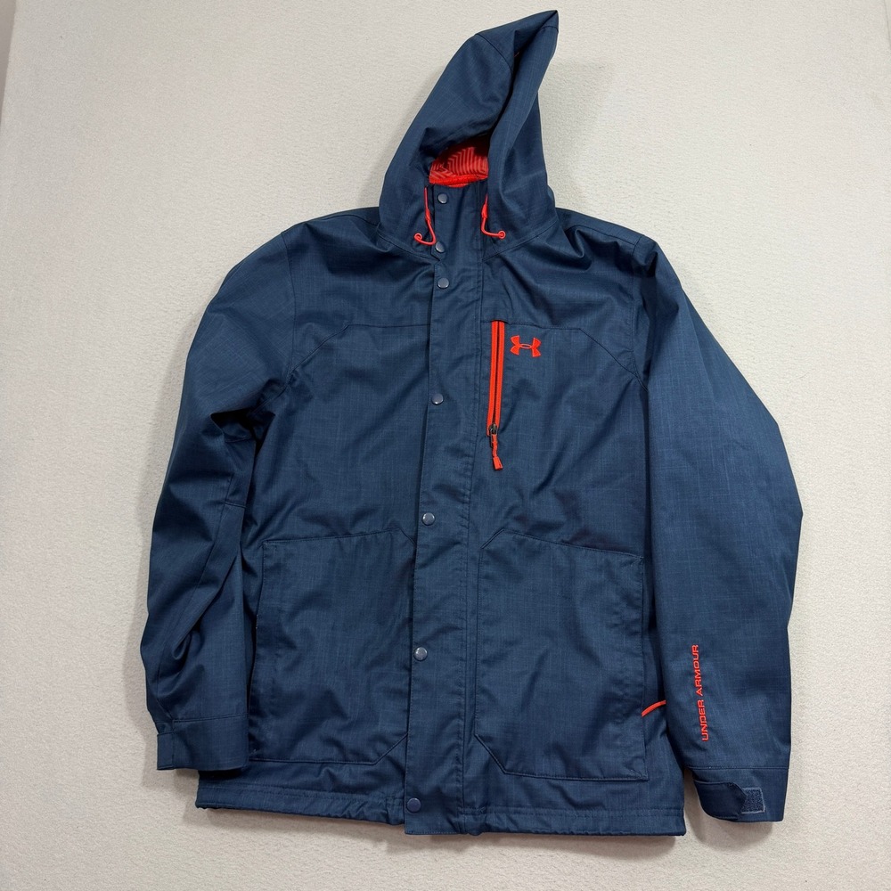 Under Armour Jacket Mens Medium Blue ColdGear Infrared Storm 2 Hooded 1247044